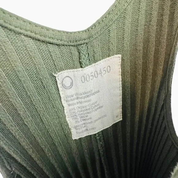 Fordays Renew Upcycled Rib Relaxing Romper Olive Green Jumpsuit - Picture 7 of 9